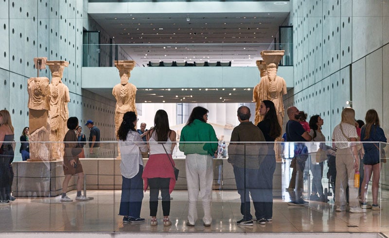 The Acropolis Museum in Athens, Greece, near where two tourists were stabbed on Tuesday