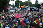 Protesters blocking roads in Erfurt Germany against AfD annual congress July 4 2026