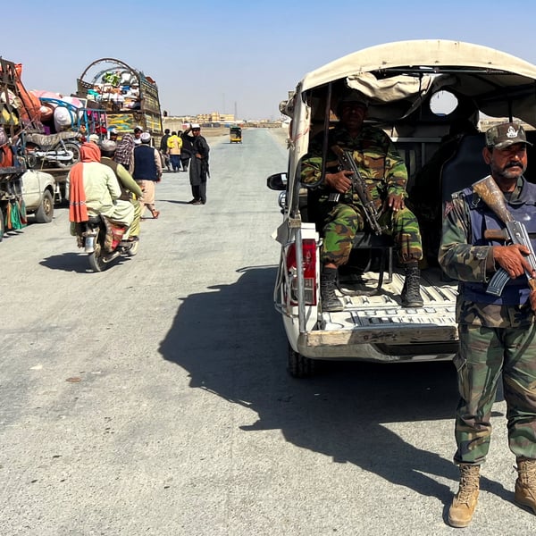 Balochistan Constabulary forces at the Chaman border crossing between Pakistan and Afghanistan