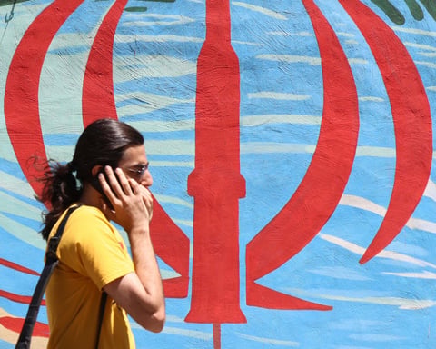 Anti-US and anti-Israel mural in Tehran, Iran, May 2026