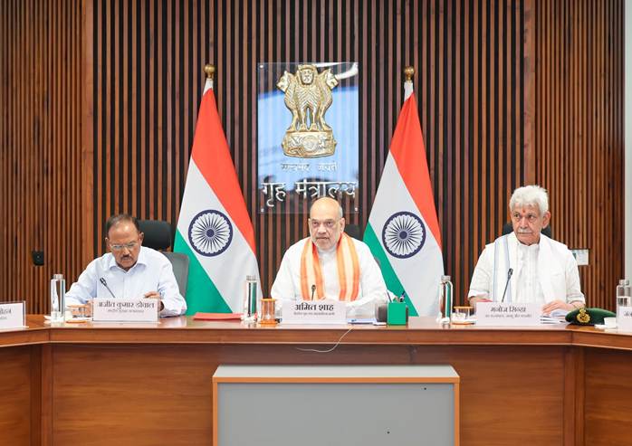 Union Home Minister Amit Shah chairs a security review meeting in New Delhi
