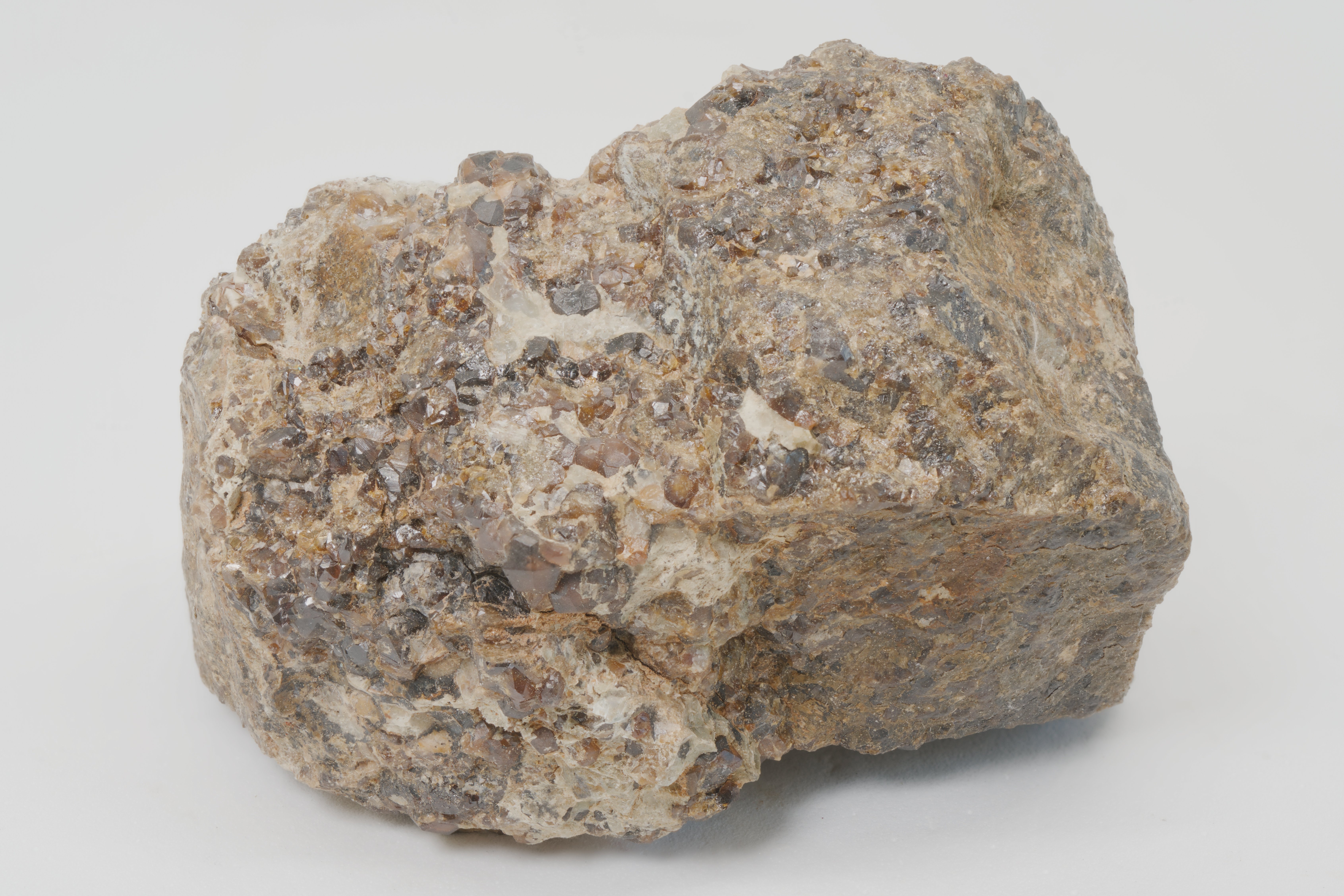 A specimen of andradite, a species of garnet mineral, the same mineral identified inside the Martian meteorite NWA 8171