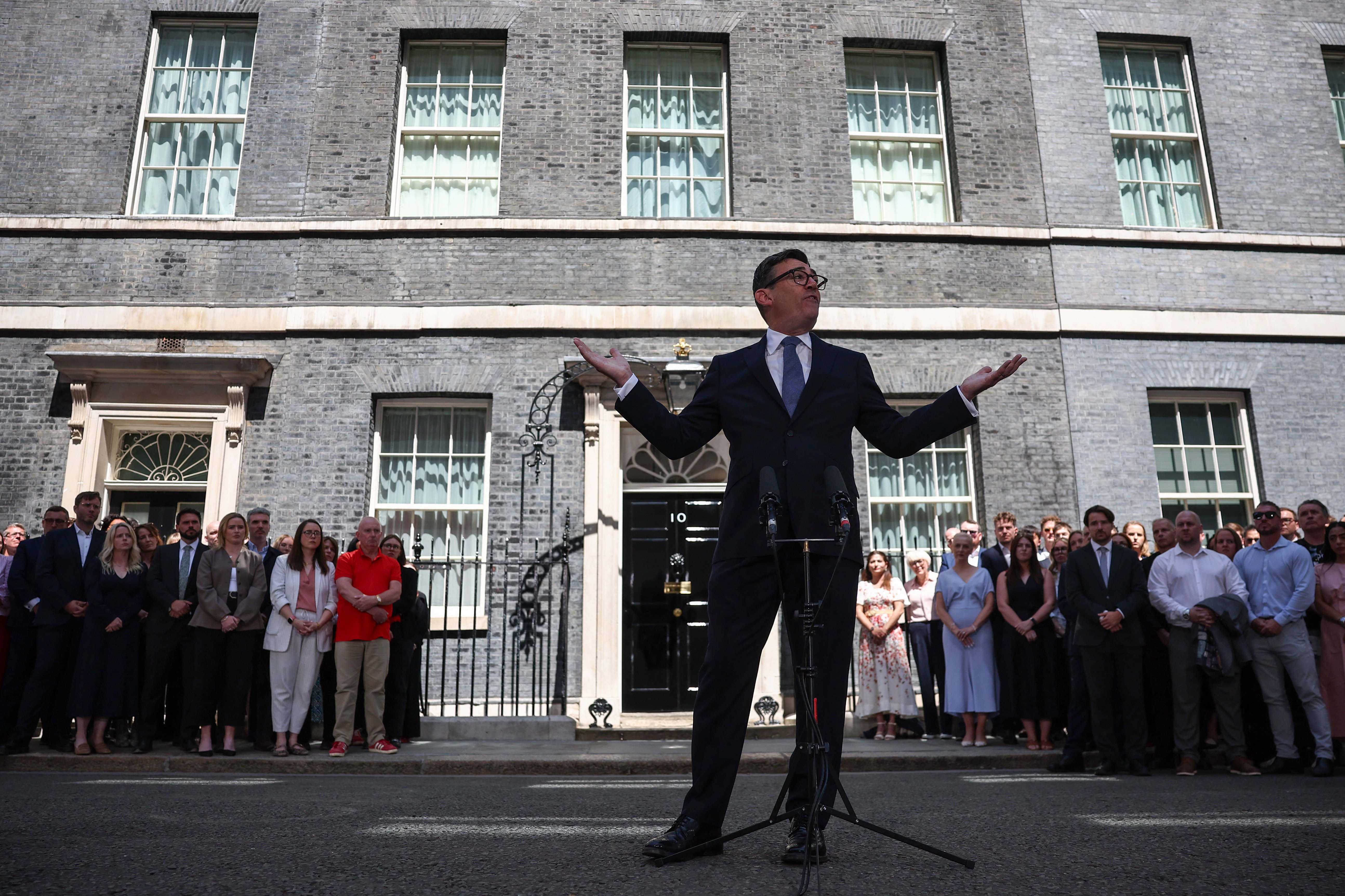 Andy Burnham arrives at 10 Downing Street as the new UK Prime Minister on July 20 2026