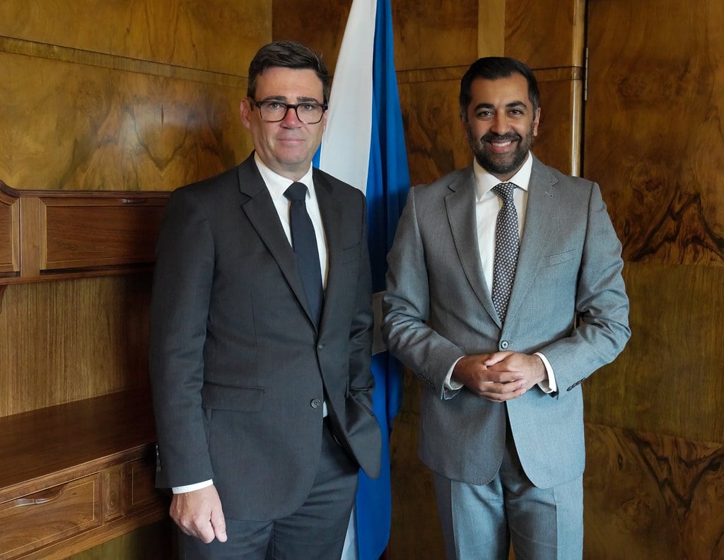 Andy Burnham in political discussions with Scottish First Minister