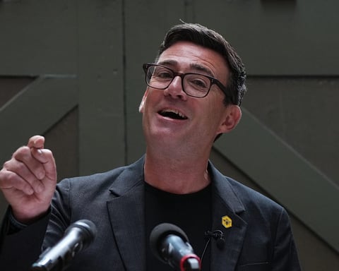 Andy Burnham speaking at Labour event as he dominates first-round nominations for UK party leader