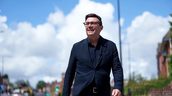 Andy Burnham at campaign event ahead of becoming UK Prime Minister