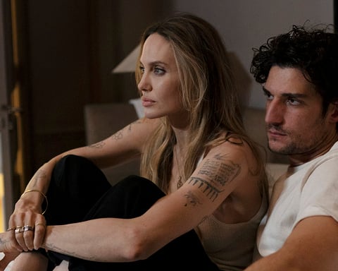 Angelina Jolie and Louis Garrel in a scene from the film Couture