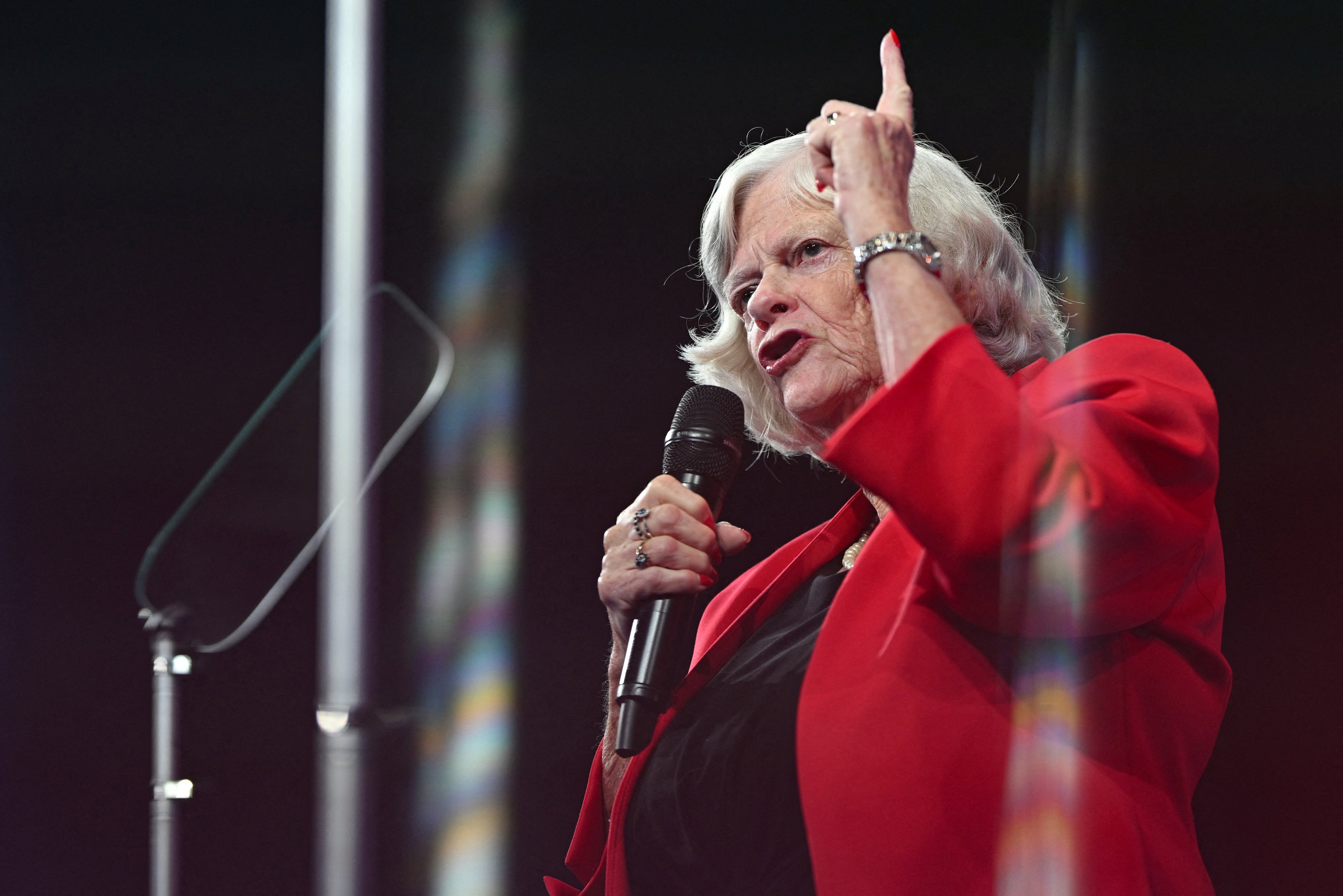 Ann Widdecombe speaking at a Reform UK event before her death in July 2026