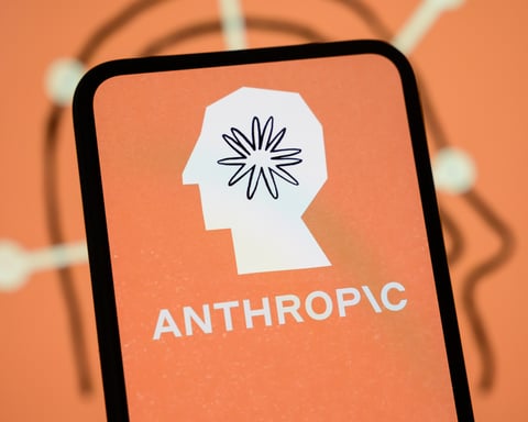 Anthropic logo displayed on a smartphone screen, representing the company's Samsung chip talks
