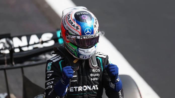 Kimi Antonelli in his Mercedes during qualifying for the 2026 Belgian Grand Prix at Spa-Francorchamps.
