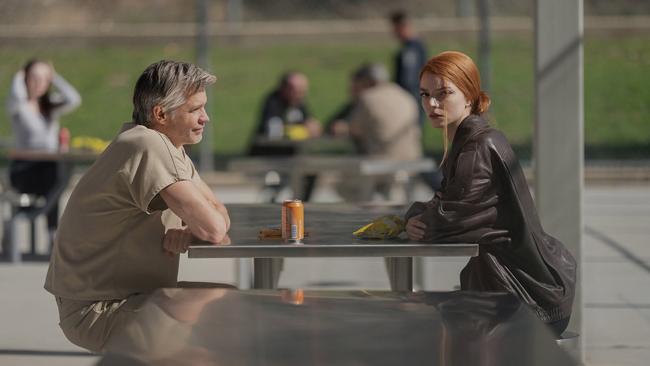 Anya Taylor-Joy and Timothy Olyphant in a scene from Lucky on Apple TV+