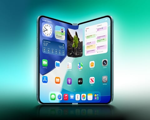 Conceptual render of the Apple foldable iPhone Ultra showing the book-style design expected at September 2026 launch