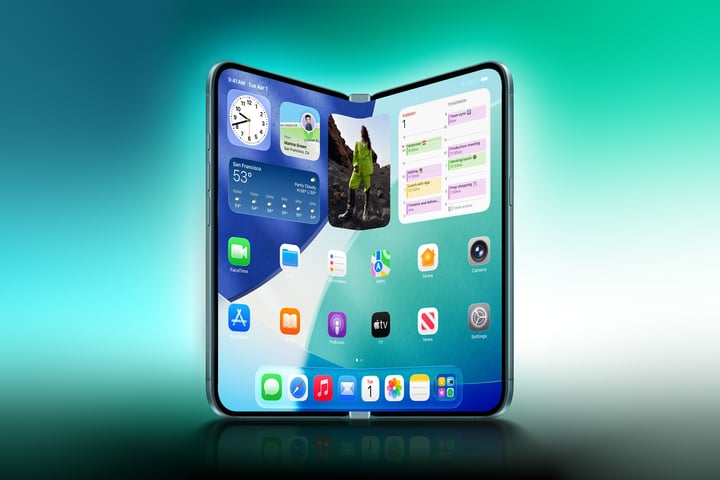 Conceptual render of the Apple foldable iPhone Ultra showing the book-style design expected at September 2026 launch
