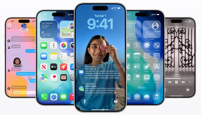 Apple iPhone showing iOS 26.6 software update with 90 security patches