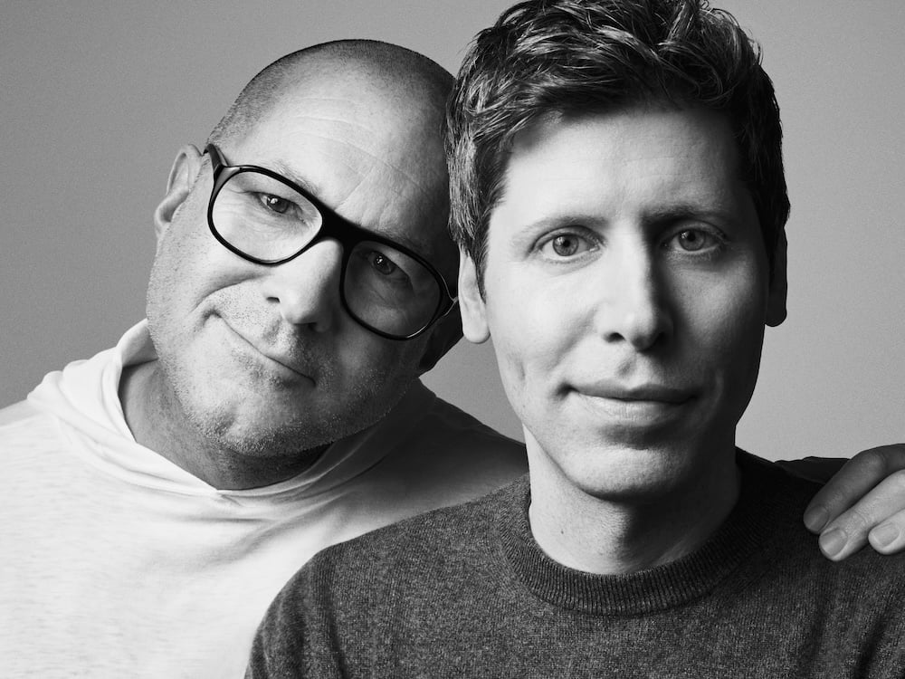 Sam Altman and Jony Ive at the io OpenAI hardware announcement