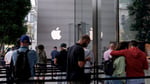 Apple Store display with iPhone as Apple briefly crossed 5 trillion dollars in market capitalization on July 29 2026