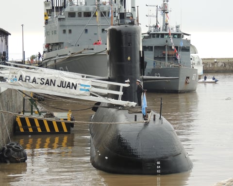 ARA San Juan submarine at Naval Base Buenos Aires before its 2017 disappearance