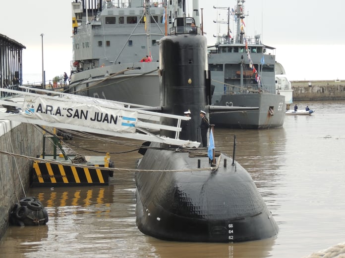 ARA San Juan submarine at Naval Base Buenos Aires before its 2017 disappearance