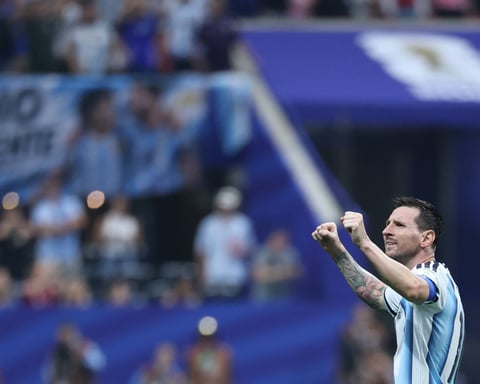Lionel Messi celebrates with Argentina at the 2026 FIFA World Cup