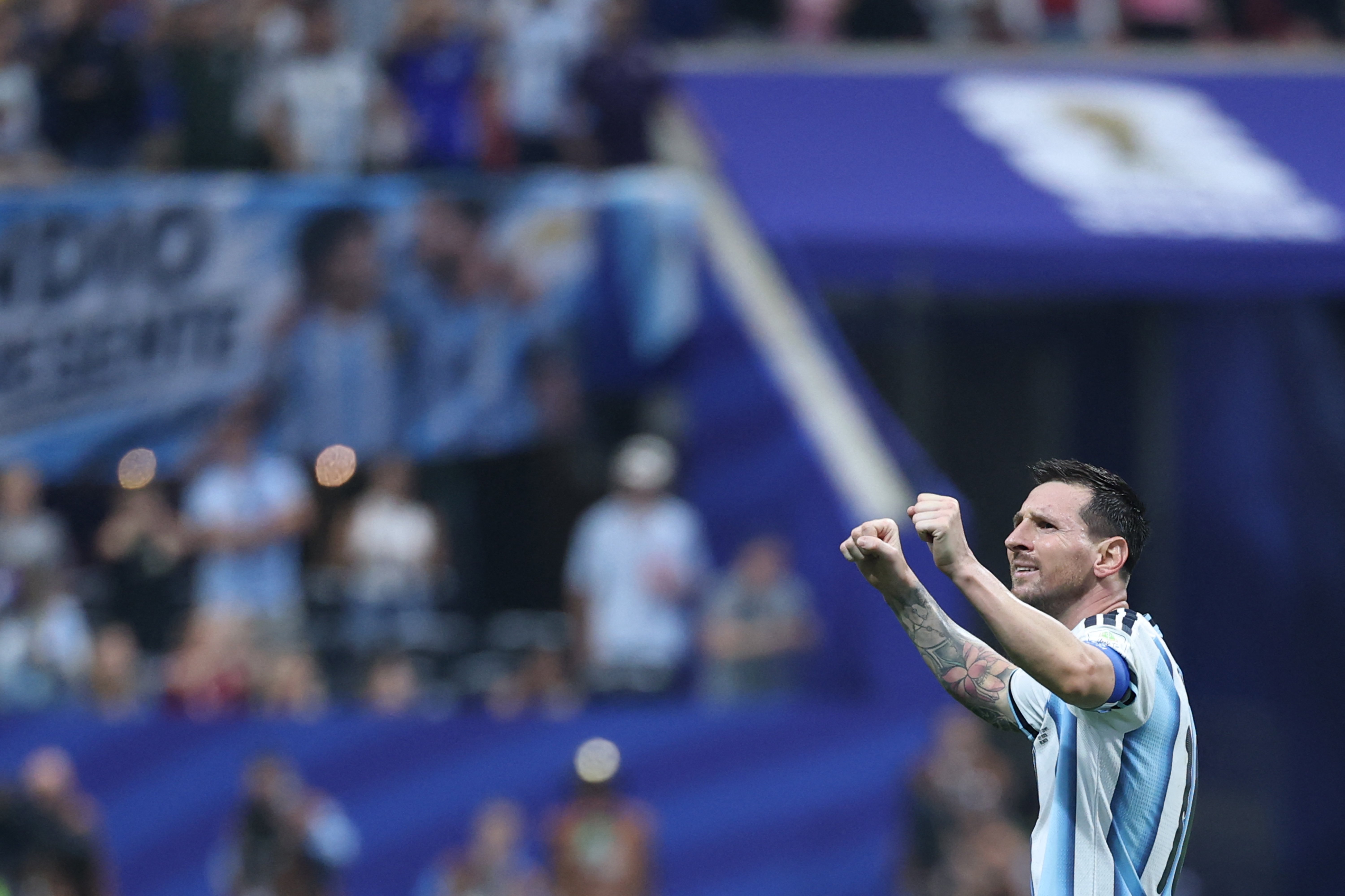 Lionel Messi celebrates with Argentina at the 2026 FIFA World Cup