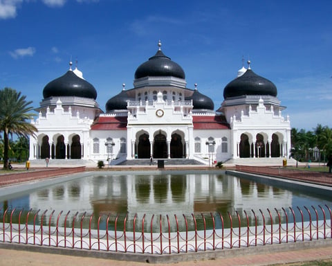 The Baiturrahman Grand Mosque in Banda Aceh, capital of Aceh province, Indonesia's only region with full Islamic criminal enforcement