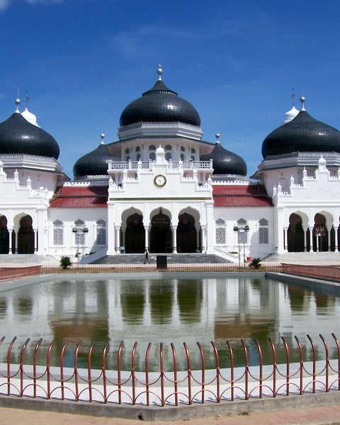 The Baiturrahman Grand Mosque in Banda Aceh, capital of Aceh province, Indonesia's only region with full Islamic criminal enforcement