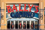 Exterior view of Bally's Casino building with signage