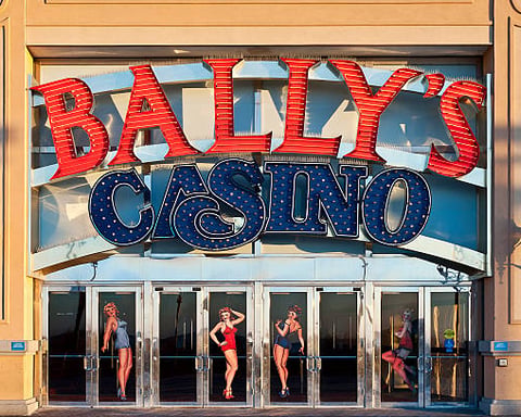 Exterior view of Bally's Casino building with signage