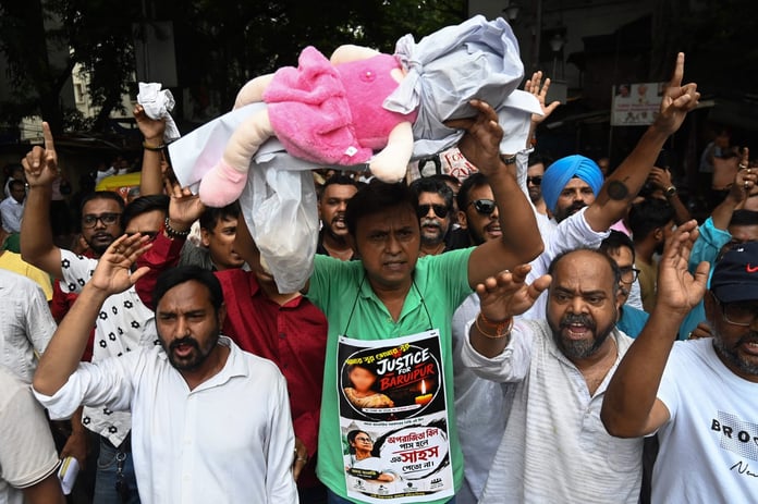 Protests in Baruipur West Bengal after rape and murder of 11-year-old girl