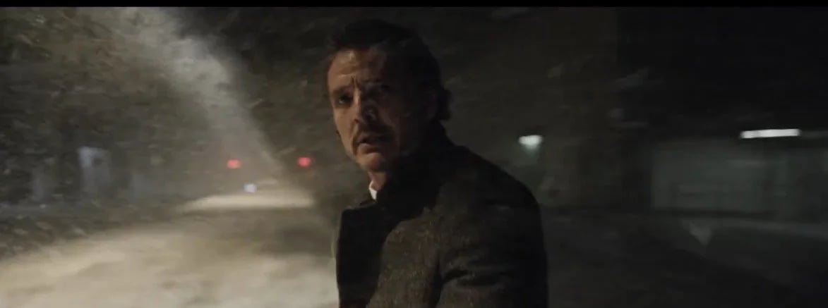 Scene from Behemoth!, Tony Gilroy’s 2026 music drama starring Pedro Pascal