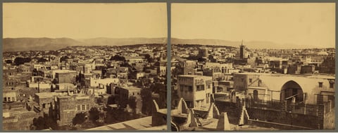 An aerial panoramic view of Beirut Lebanon the capital city at the centre of ongoing post-conflict framework negotiations