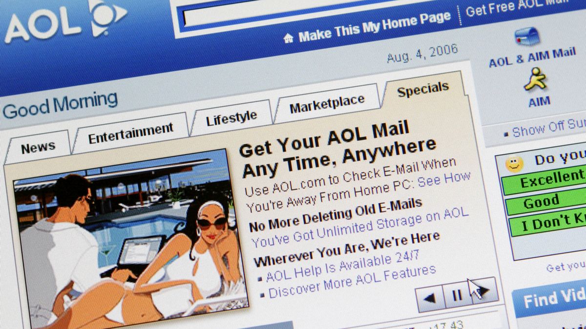 AOL homepage shown on a computer screen in a 2006 file photo, AOL is now owned by Bending Spoons