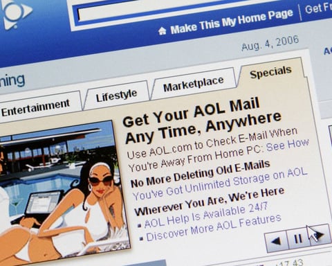 AOL homepage shown on a computer screen in a 2006 file photo, AOL is now owned by Bending Spoons