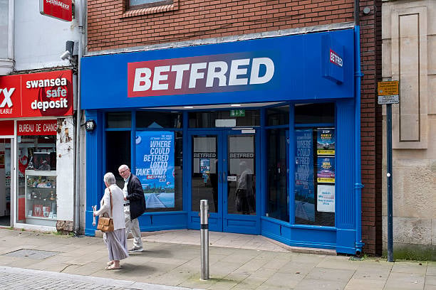 Betfred betting shop storefront in Swansea city centre, United Kingdom