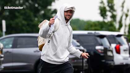 Buffalo Bills players arriving at training camp at St. John Fisher University in Rochester
