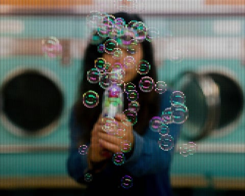A visual representation of market corrections in AI chips and bitcoin as structural trends turn into speculative bubbles.