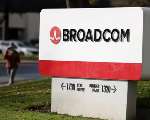 Broadcom corporate headquarters in Palo Alto California amid AI stock market selloff June 2026