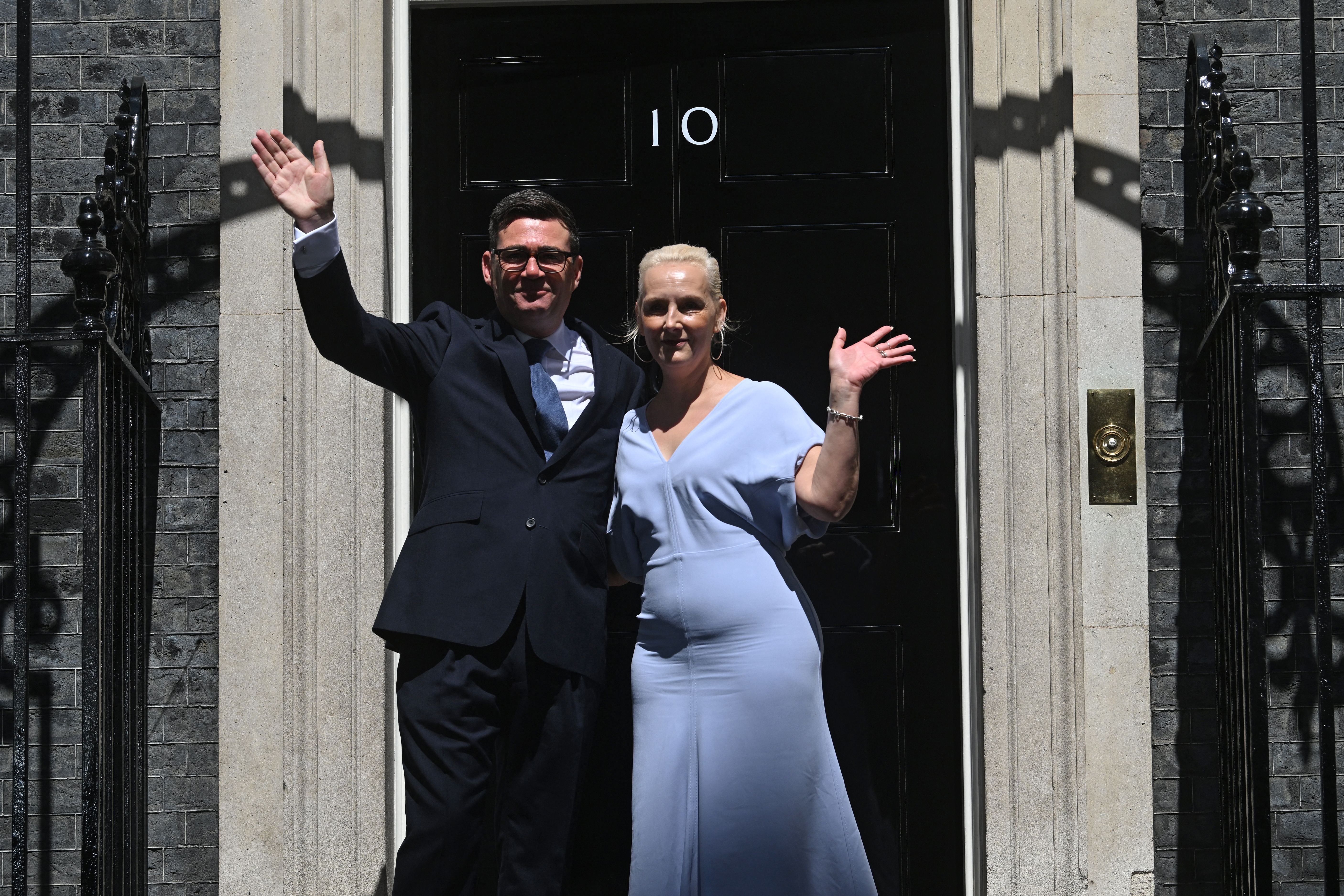 Andy Burnham arriving at 10 Downing Street after being sworn in as UK Prime Minister
