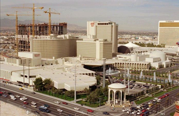 Caesars Palace Hotel and Casino exterior on the Las Vegas Strip