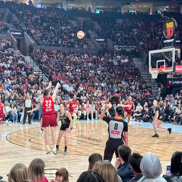 Caitlin Clark shooting during an Indiana Fever WNBA game
