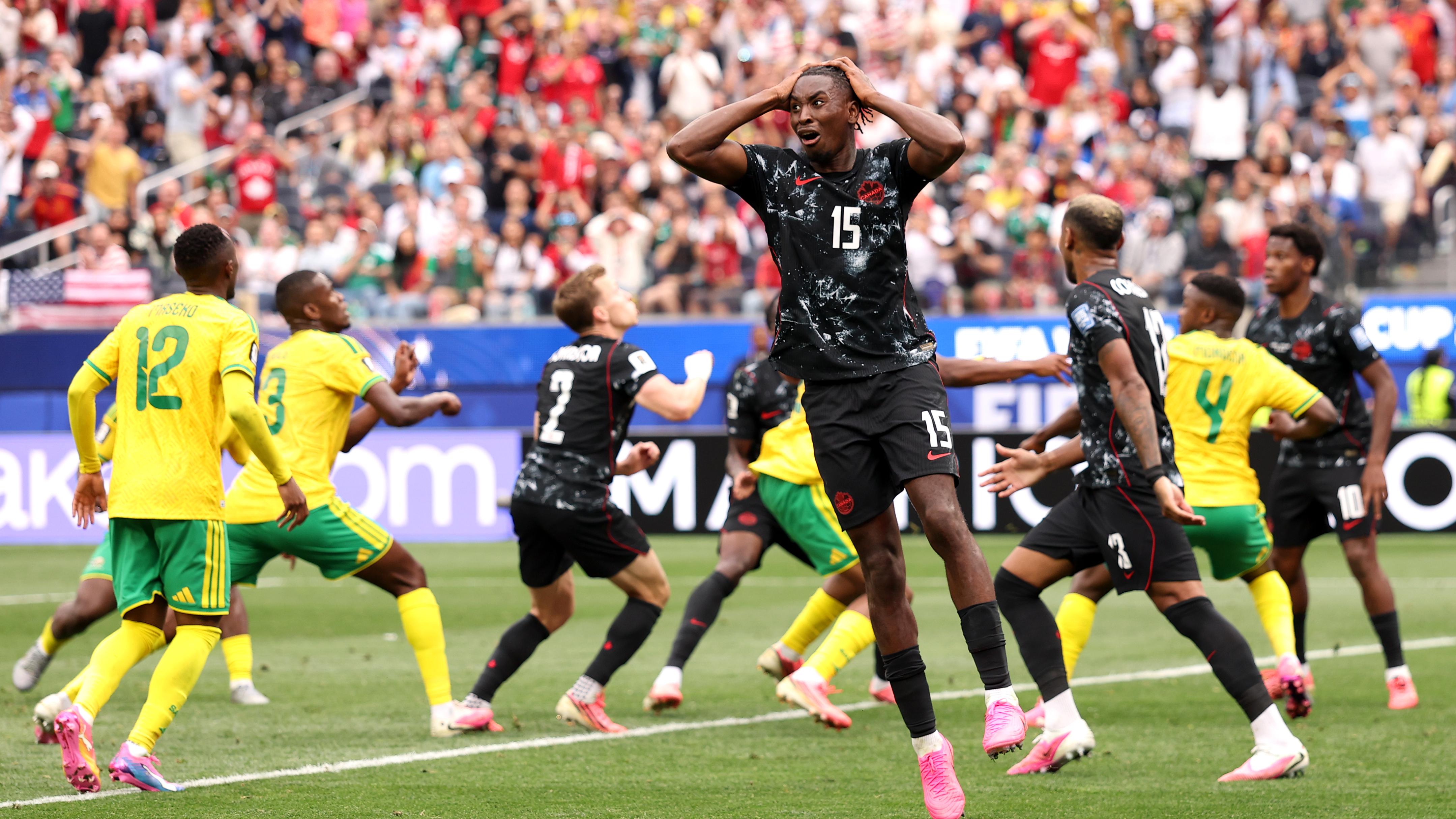 Canada players during the 2026 FIFA World Cup match against South Africa