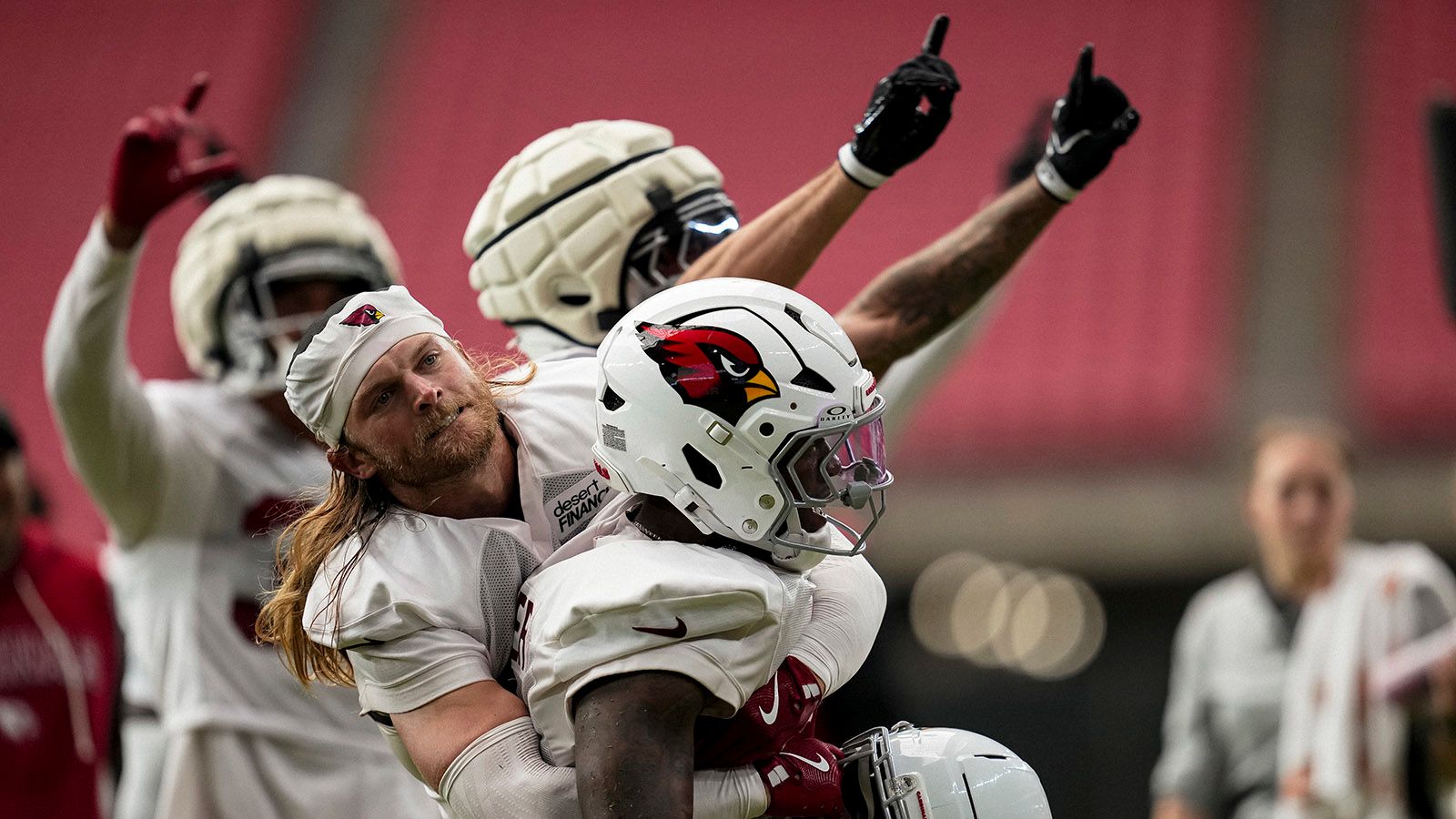 Arizona Cardinals quarterbacks Jacoby Brissett and Gardner Minshew at training camp 2026