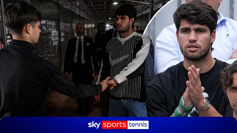 Carlos Alcaraz training ahead of 2026 US Open after wrist injury recovery