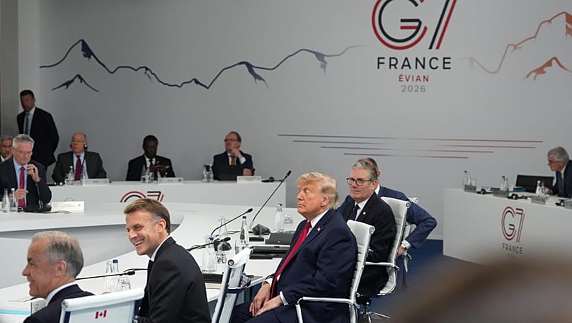 Mark Carney alongside Macron Trump and Starmer at the G7 summit ahead of launching the NATO Defence Bank DSRB