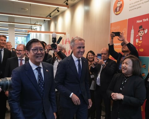 Canadian PM Mark Carney and Philippine President Ferdinand Marcos Jr. at their bilateral meeting in Vancouver, July 2026