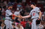 Washington Nationals players celebrate after defeating the Boston Red Sox at Fenway Park during the July 2026 series