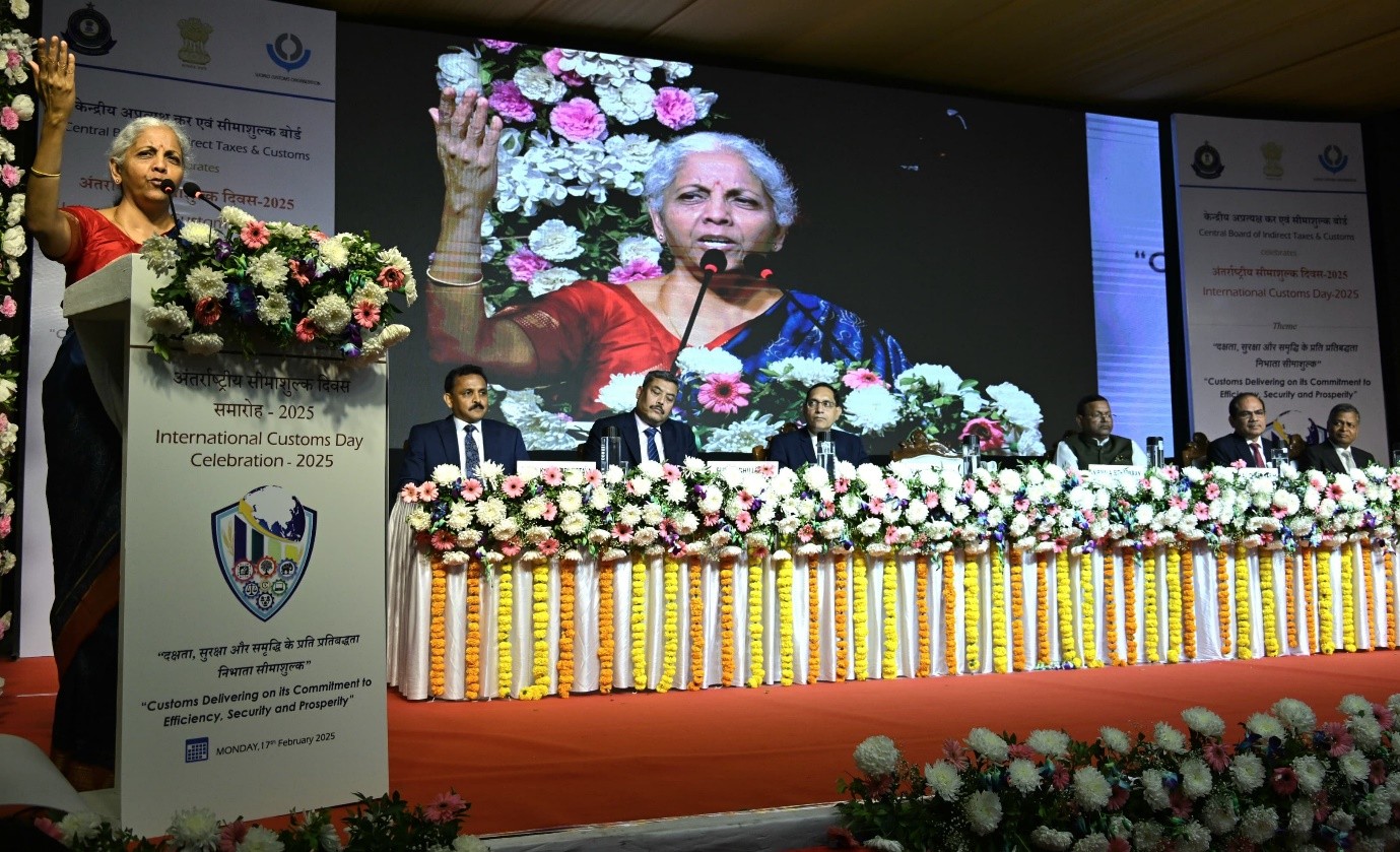 Central Board of Indirect Taxes and Customs officials at an event, the authority that notified the India-UK CETA rules of origin