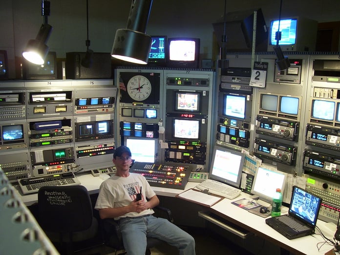 CBS broadcast television studio set for sports programming