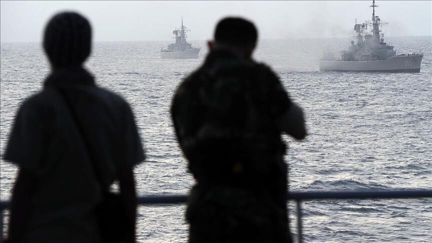 Chinese Coast Guard vessel confronts Filipino servicemen near BRP Sierra Madre at Ayungin Shoal West Philippine Sea July 2026