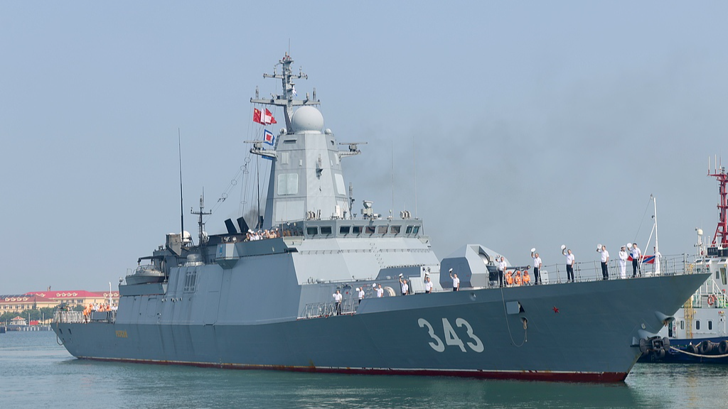 Chinese naval warships at Qingdao military port participating in the Joint Sea-2026 exercise with Russia, July 6, 2026.